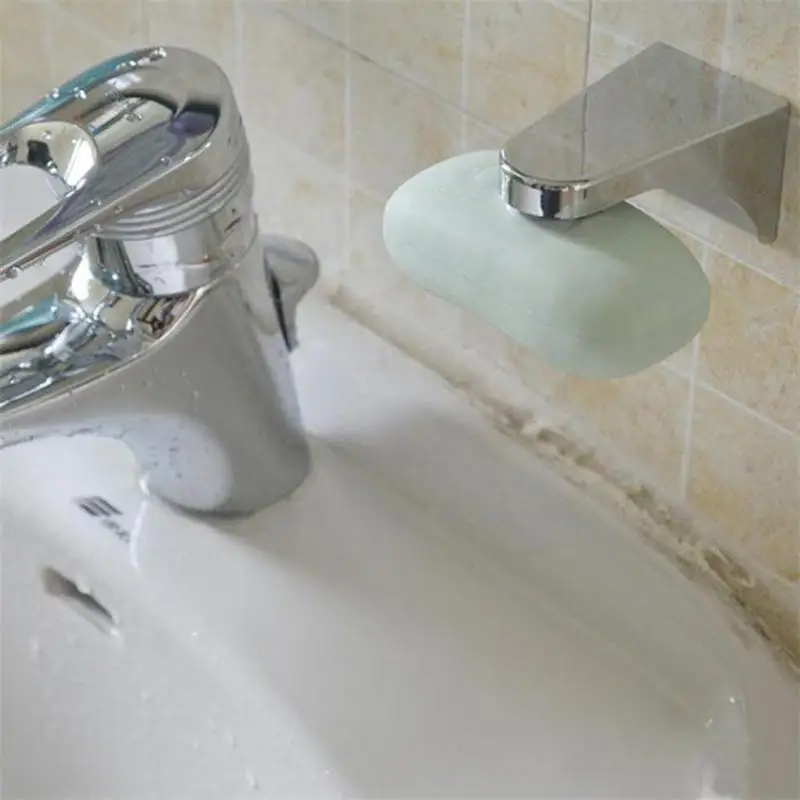 Творческий бытовой ванная комната серебряный магнитный контейнер-держатель для мыла диспенсер настенное крепление адгезия мыльницы