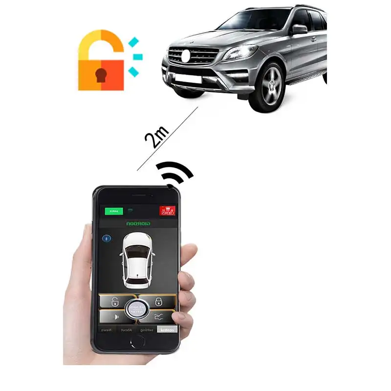 Universal Keyless Entry Car Door Lock with Close Window and Auto Open Trunk for Old Car Upgrade for Smart Key or Car Shaking Phone Control 