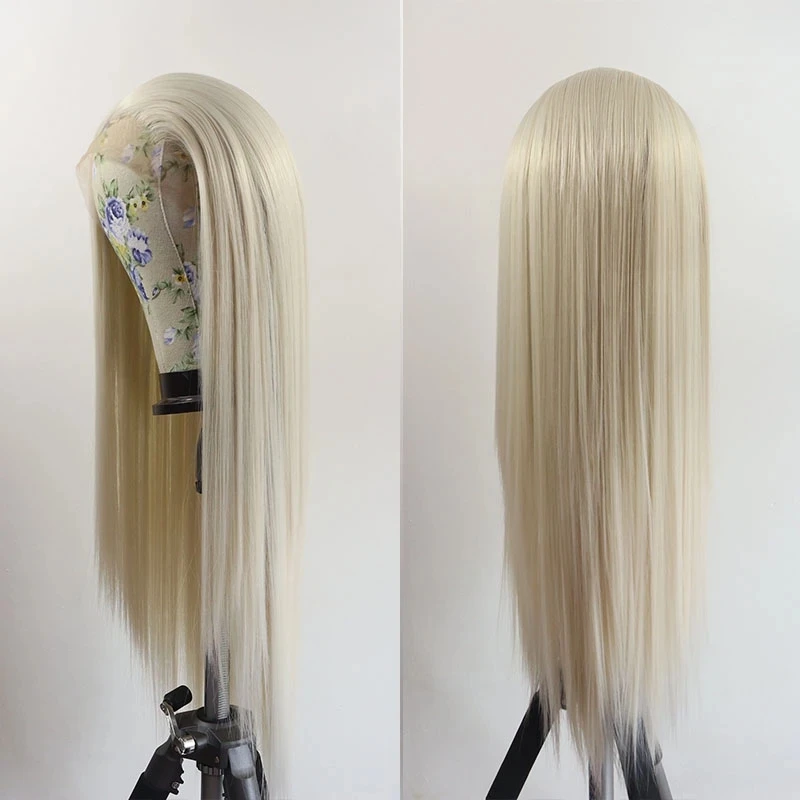 

Svipwig Synthetic Lace Front Blonde Wigs Half Hand Tied for Women Heat Resistant Fiber Hair Straight Wig 18-26 Inches