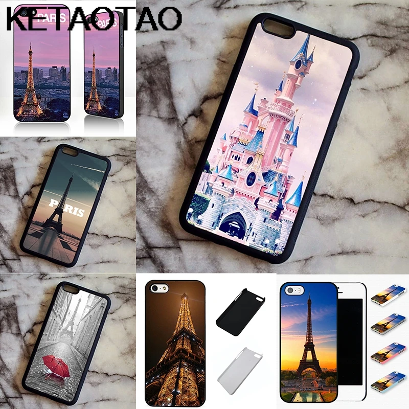 KETAOTAO Париж закат Эйфелева башня для iPhone 4S SE 5C 5S 6 6S 7 8 Plus X XR XS MAX черный мягкий чехол для телефона резиновый силиконовый