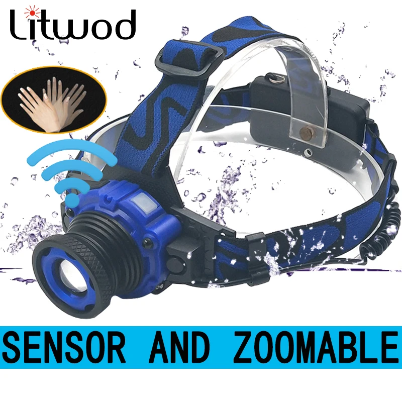 Litwod Z302308 Q5 светодиодный яркий налобный фонарь головной свет фонарик Встроенный
