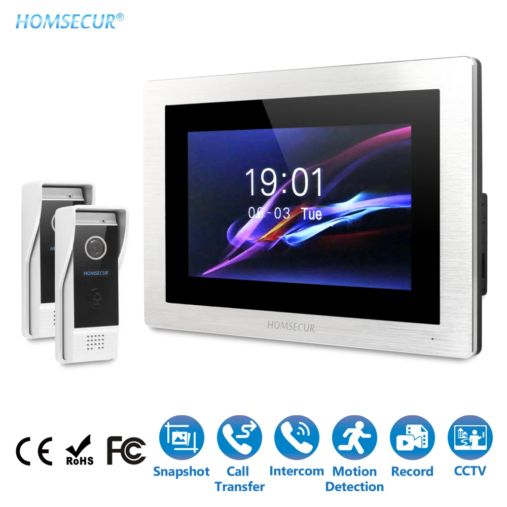 HOMSECUR " Свободные Руки Видеодомофон Система+ Камера с алюминиевым сплавом BC031-B+ BM714-S