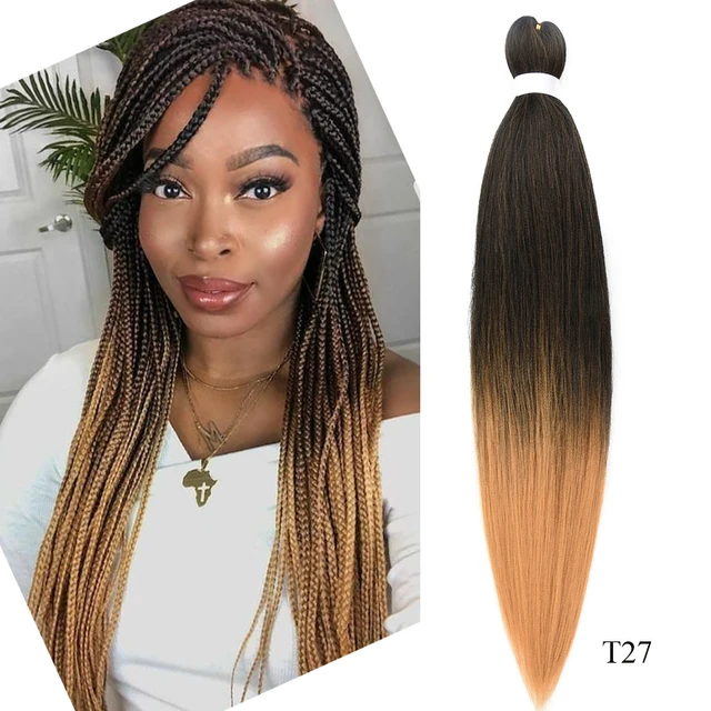 Easy Braiding Hair 26 inch long Jumbo Braids Yaki Straight Crochet Synthetic Ombre Hair Extensions Low temperature Fiber 90g/ pc T1B/27