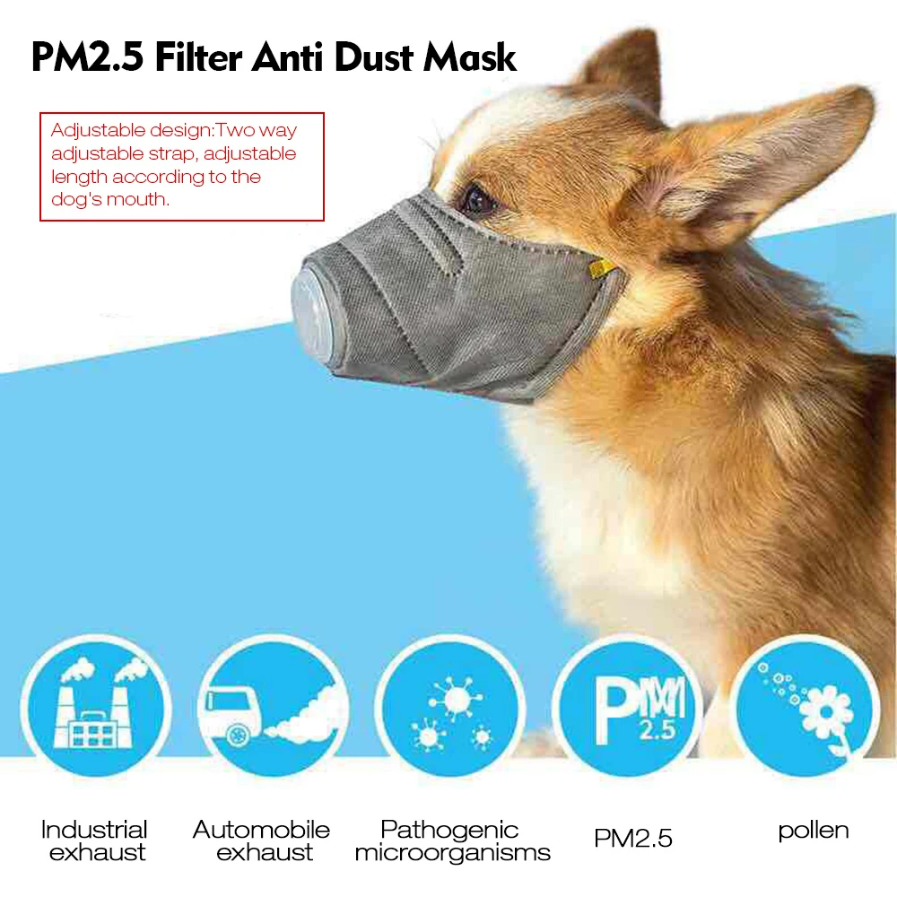 3 шт. собачья мягкая хлопковая маска для губ Pet респираторная PM2.5 фильтр Анти-пыль