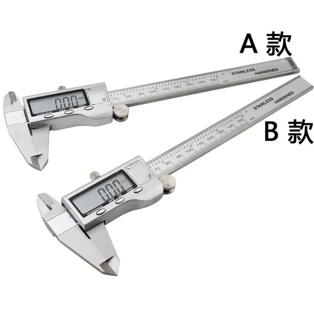 Полностью металлический Электронный штангенциркуль с цифровым дисплеем из нержавеющей стали 0-150 мм 200 мм 300 мм с измерительным стержнем глубины