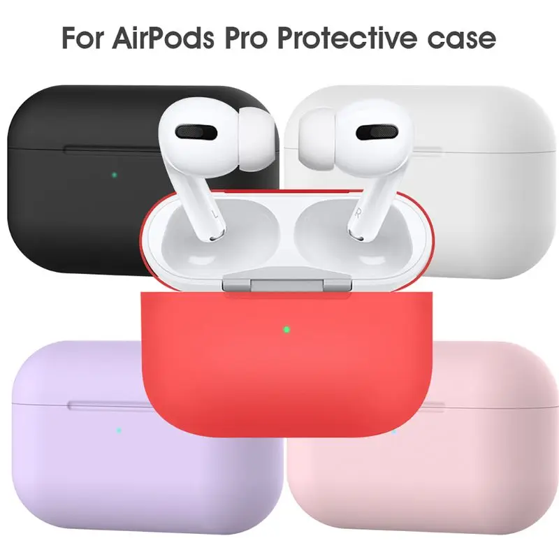 

Ultra Thin Silicone Case Protective Cover Shell with Carabiner for Airpods Pro