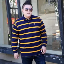 XL-8XL рубашки с длинным рукавом, отложной воротник, Полосатый Бизнес Топ, мужская мода, повседневная Свободная рубашка размера плюс, RM50010