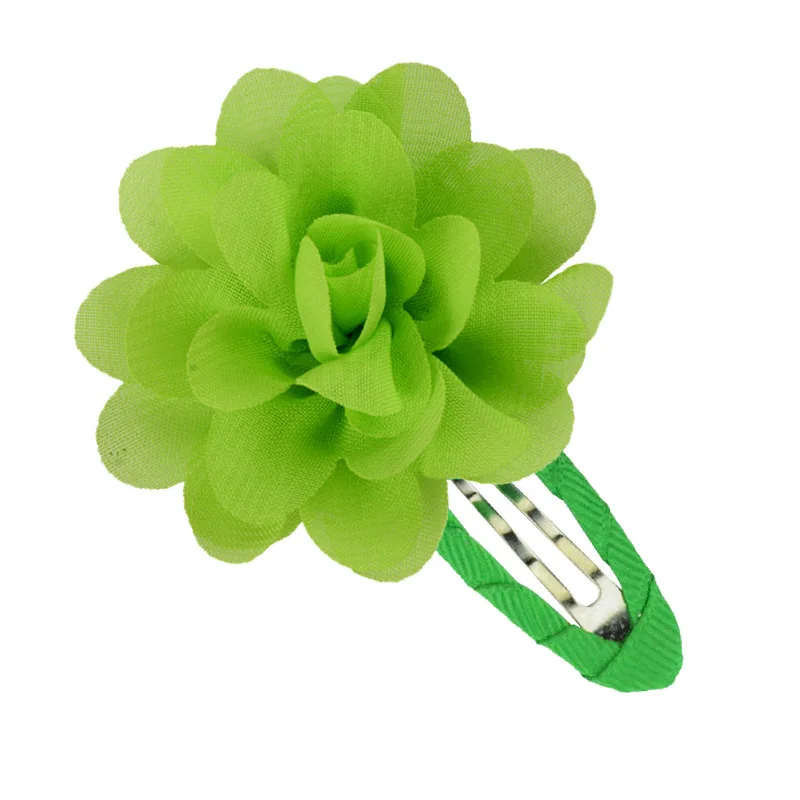 200pcs/lot DIY Simple Multi Chiffon Flowers Baby Ribbon Hair BB Clips Headflowers Hairpin Hair Styling Tools Accessories HA1431