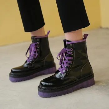 

2020 Autumn and Winter Color Martin Boots Thick Boots Leather Female Fashionable Boots Ladies Shoes