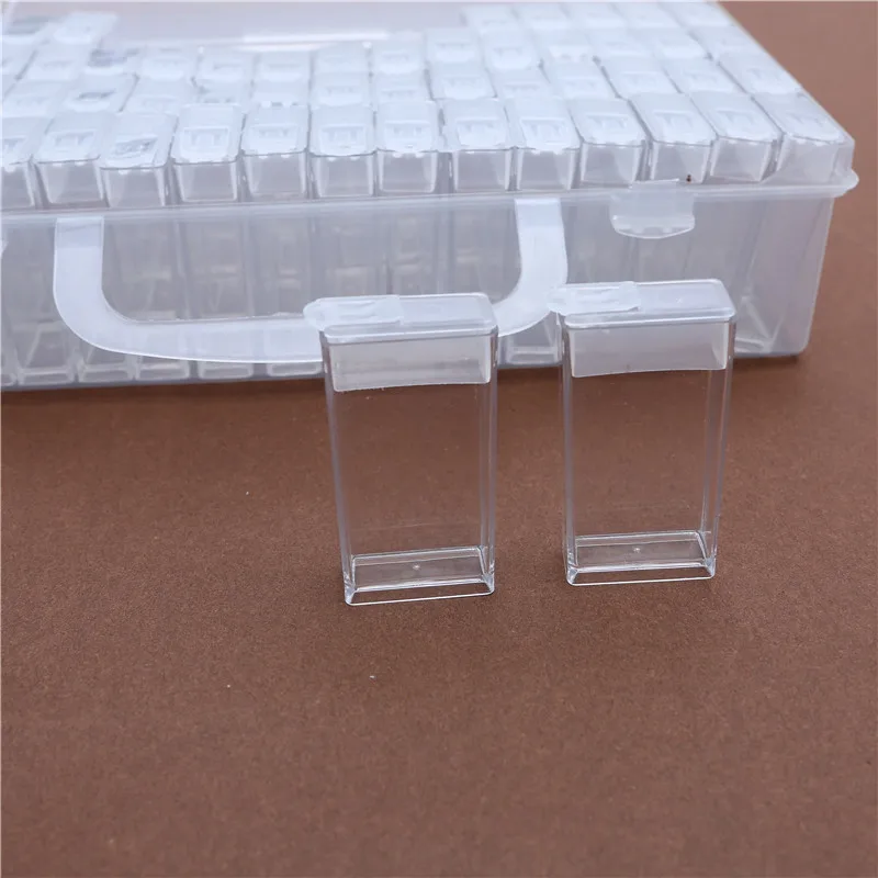 64Pcs Diamond Painting Convenience Tools Beads Container Rhinestone Diamond Storage Accessory  Box DIY Beads Plastic Box
