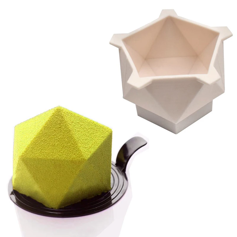 Silicone Mold 3D Cake Mould Geometric Desserts Molds for Baking Jello Ice Cream Mousse Ice Tube Pan DIY Bakery Party