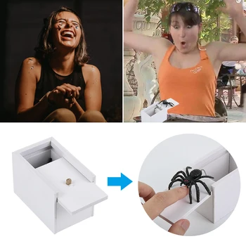 

New Tricky Toys Spider Insert Surprise Box Joke Wooden Box A Variety Of Options Screaming Fun Scare Prank Gag Gifts Dropshipping