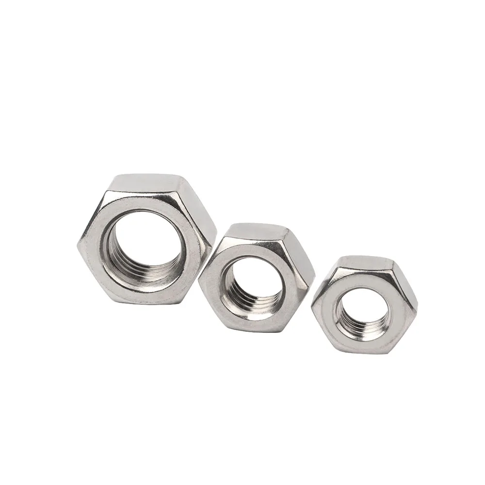 Hex Nut  Hexagon 304 Stainless Steel M1 M1.2 M1.4 M1.6 M2 M2.5 M3 M3.5 M4 M5 M6 M8 M10 M12 M14 M16 M18 M20 M22 M24 M27 M30 M33