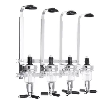 

4 Bottle Stand Optic Dispenser Drinks Wine Spirits Steel Bar Butler Wall Mounted