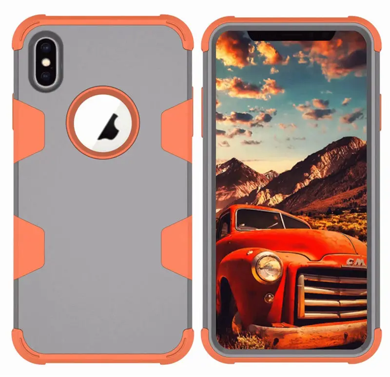 Противоударный чехол для телефона для Apple iPhone 6S 7 8 плюс Xs XR Max прочная, поликарбонатная лучей из ТПУ+ из 3 Слои Гибридный противоударный защитный чехол Защитная крышка для всего тела