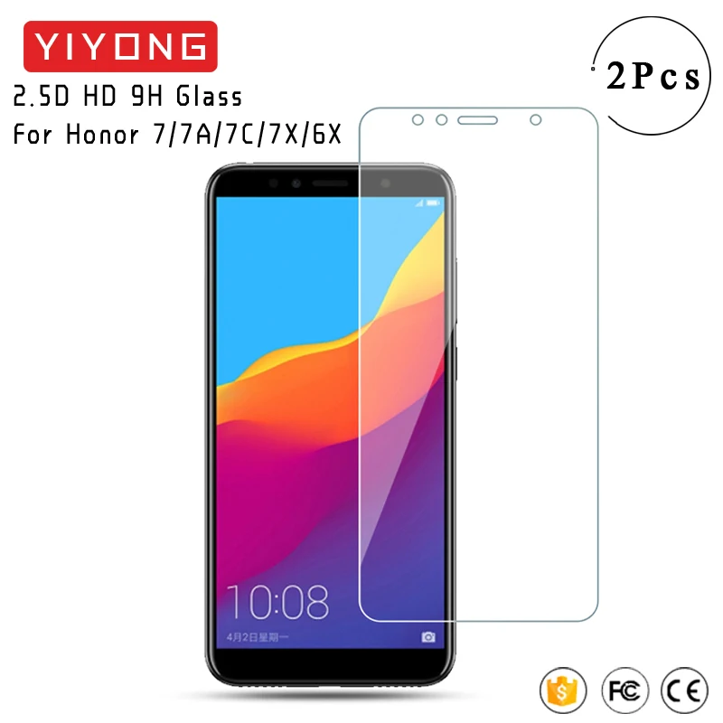 YIYONG закаленное стекло для Huawei Honor 7A 7C 7X HD прозрачная Защита экрана Honor7 Honor7A Honor7C