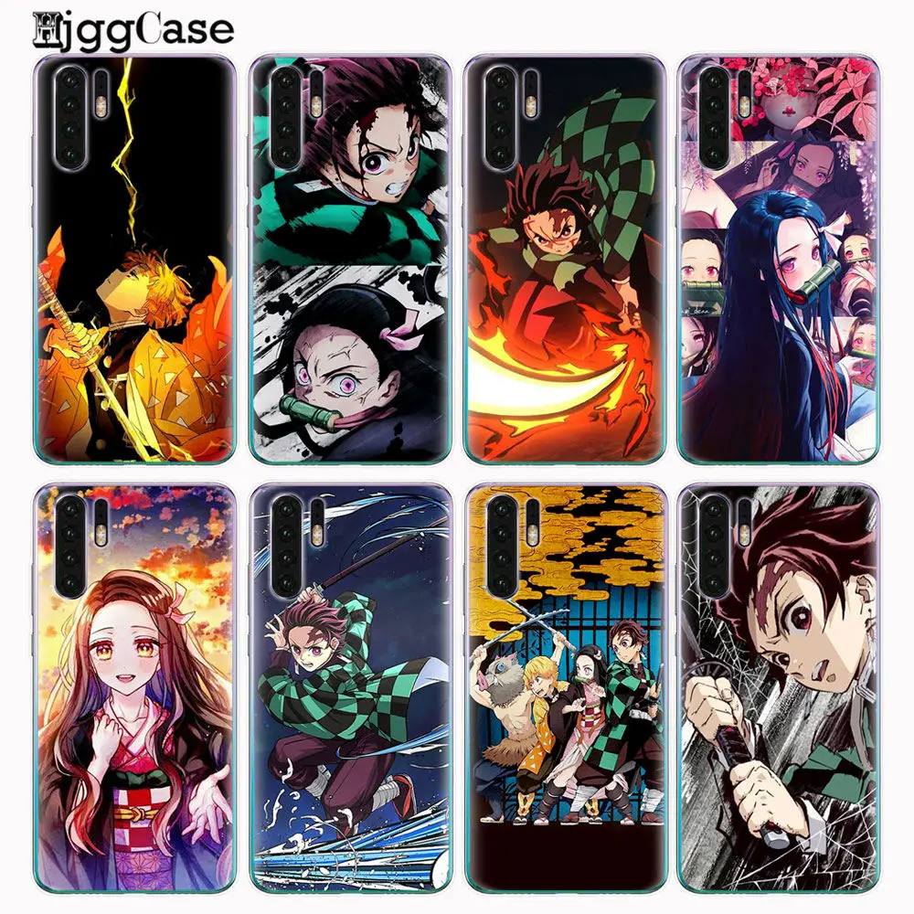 Аниме демон Slayer Kimetsu no Yaiba чехол для телефона Coque Huawei P8 P9 Lite 2017 P10 P20 P30 Pro Чехол Fundas