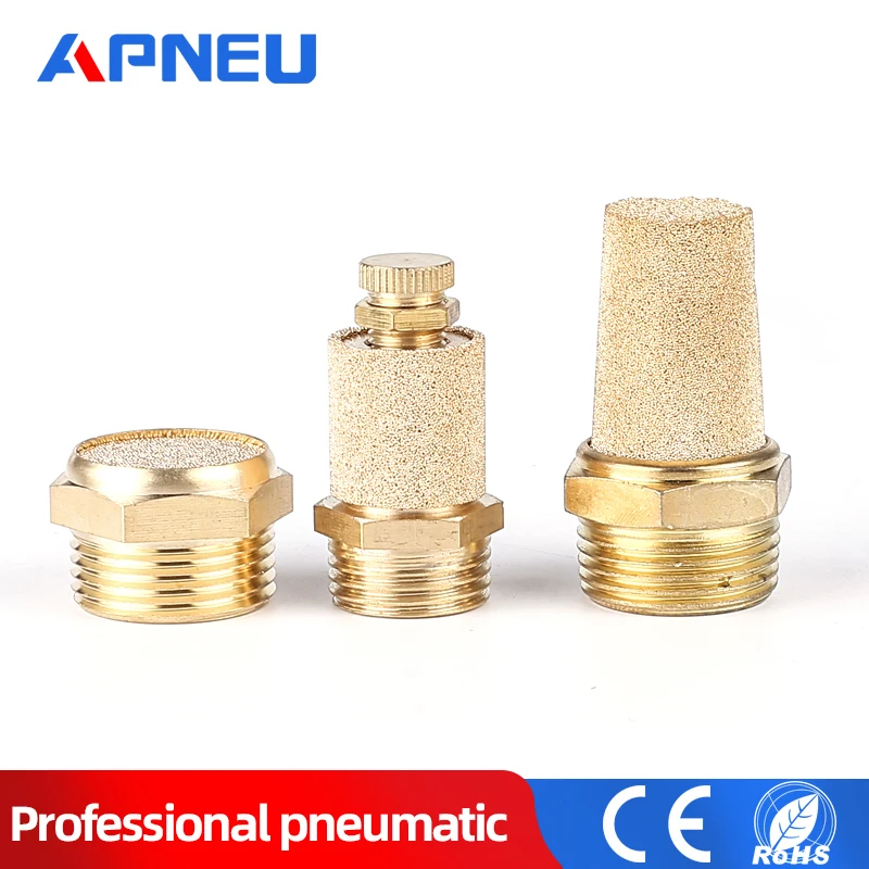 

Brass Pneumatic Muffler Silencer Filter 1/8 1/4 3/8 1/2"PT Noise absorption Exhaust Muffler Connector