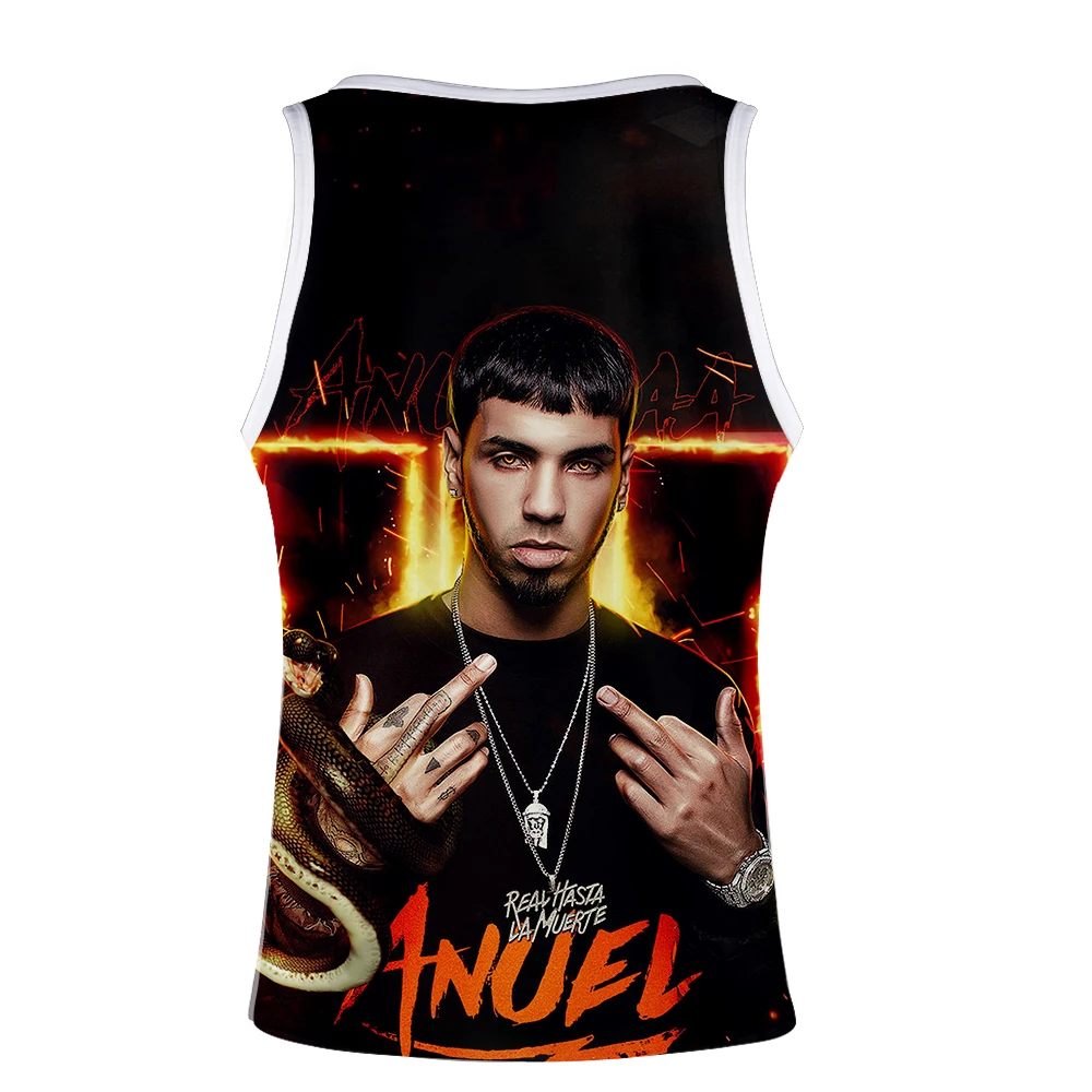 Хип-хоп Anuel AA жилет Топ мужской летний жилет без рукавов Модный популярный тренд Повседневная одежда жилет