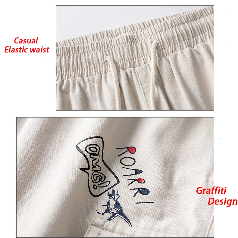 Male Harajuku Anime Cargo Sweatpants Baggy Streetwear Wide Leg Oversize Ankle-length Casual Sport Trousers wide leg pants wide leg sweatpants men cargo pants