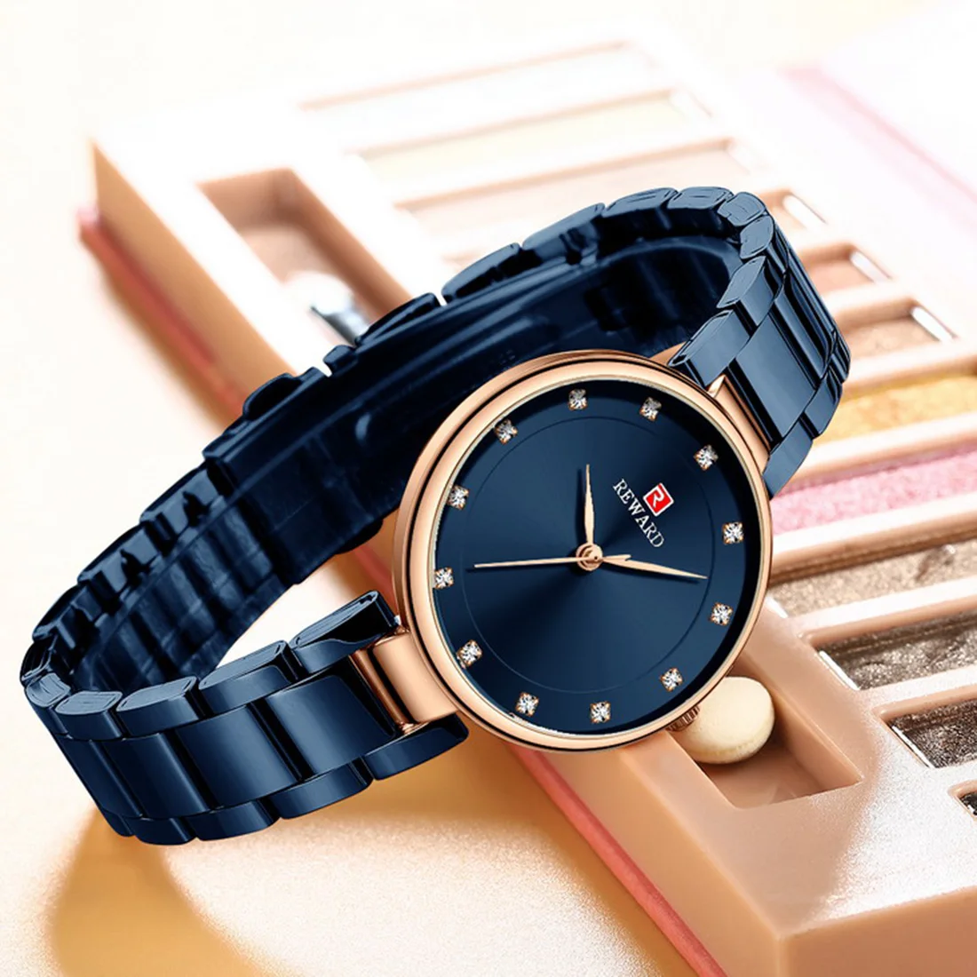 Watches Women Top Brand Luxury Quartz Watch Woman Fashion Relojes Mujer Blue Stainless Steel Ladies Quartz Wrist Watches