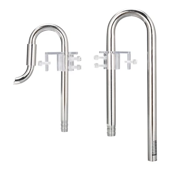 

2pcs Waterflow Adjustable Smooth Inflow Outflow Aquatic Lily Pipe Set Professional Accessories Home Rustproof Stainless Steel