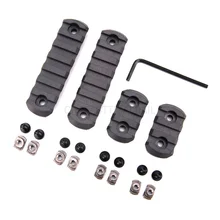 Упаковка из 4 M-LOK 3 7 Слот Тактический легкий полимер черный Пикатинни Вивер раздел набор