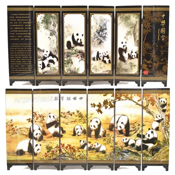 

Antique Lacquerware Small Screen Decoration Painting with Chinese Elements Crafts Wodden Screen Decor Features Ornament Gift