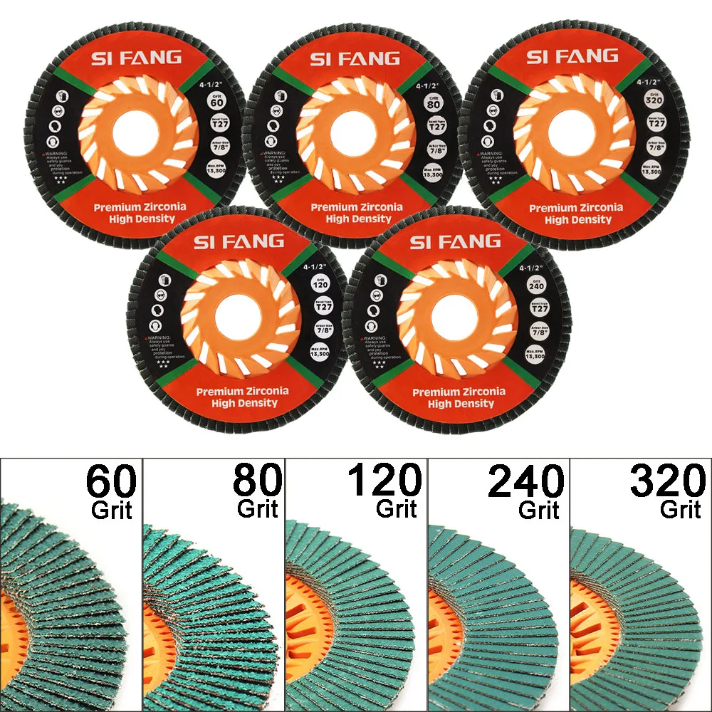 

1/2/5/10Pcs 115mm Sanding Discs Premium Zirconia Flap Disc Grinding Wheel 60-320 Grit Angle Grinder Disc for Angle Grinder