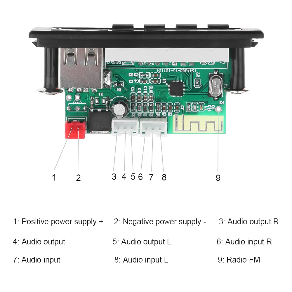 Kebidu 5 в 12 В DC TF FM радио аудио MP3 AUX 3 мм Bluetooth модуль декодер плата USB источник питания