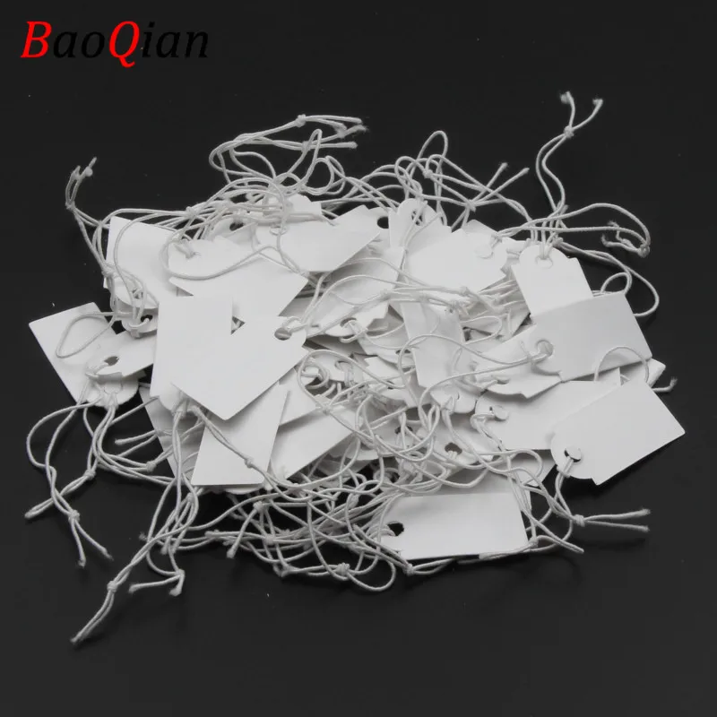 

100PCS Kraft Paper Price Tag Card Wedding Notes Label White Blank Price Tag Gift Tag 26x13mm