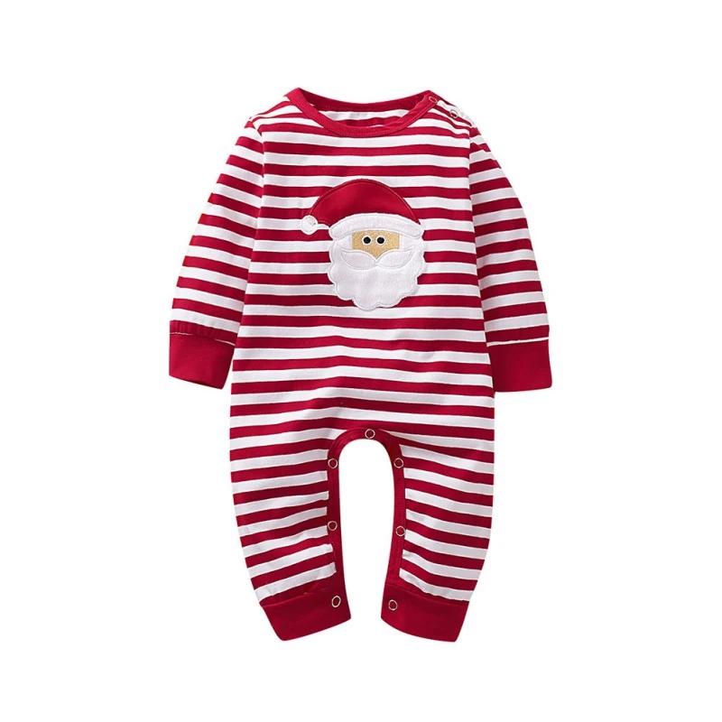

TBaby Christmas Costumes Autumn Baby Girls Long Sleeve Cartoon Striped Sisters Rompers Kids Boys Rompers Halloween Jumpsuit