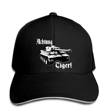 Мужская бейсбольная кепка с принтом Achtung Tiger WW2 в немецком стиле Deutschland Wehrmacht Panzer Tank Black World of War 2 в стиле милитари