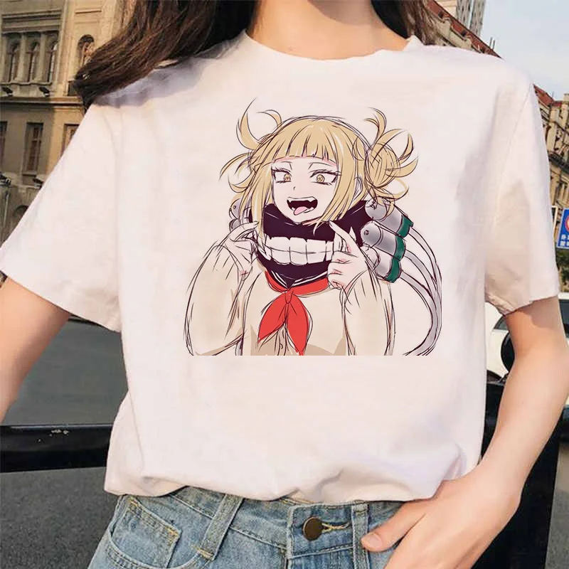 Японский аниме Ahegao футболка Женская Harajuku Boku No Hero Academy футболка Senpai смешная футболка Himiko Toga футболки женские