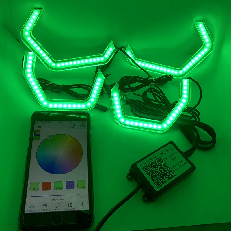 Wifi RGB многоцветный M4 Знаковый стиль светодиодный Кристалл глаза ангела комплекты света для BMW E60 5 серии XENON 528i/535i, pre LCI и LCI