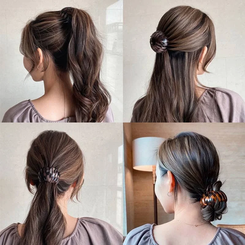 Fashion Women Crystal Hair Claw Horsetail Buckle Clip Bird Nest Expanding Accessories Female Ponytail Headwear