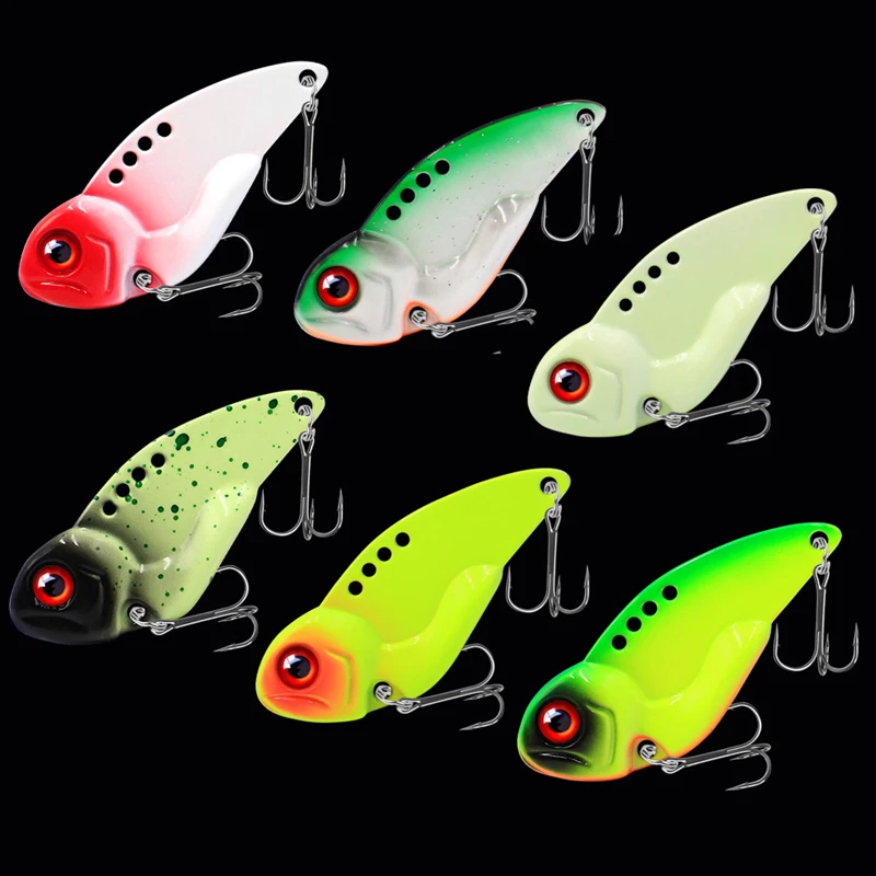 7g Metal VIB Luminous Lures Vivid Vibrations Spoon Lure Fishing Bait Bass Artificial Hard Cicada Vib 3D Eyes | Спорт и развлечения