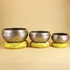 New Nepal Handmade Tibetan Singing Bowl Set Decorative-wall-dishes  Resonance Healing Meditation Yoga Bowl with Mallet 1