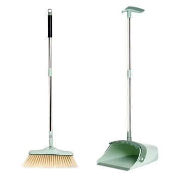 

Home Broom And Dustpan Floor Cleaner Tools Plastic Windproof Household Dustpan Creative Foldable Storage Soft Easy Clean