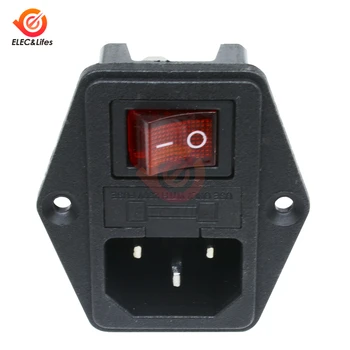 

10A 250V AC Inlet Module Plug Rocker Switch Male Power Socket 3 Pin power switches + Fuse Holder Socket