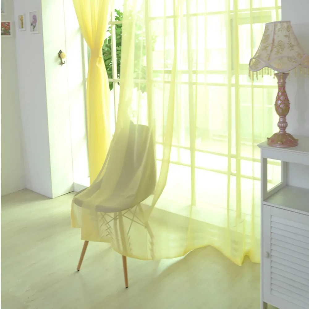 Europe Solid White Sheer Curtains for Kitchen Window Tulle Curtain For Living Room Modern Voile Curtain Window Treatments Drapes