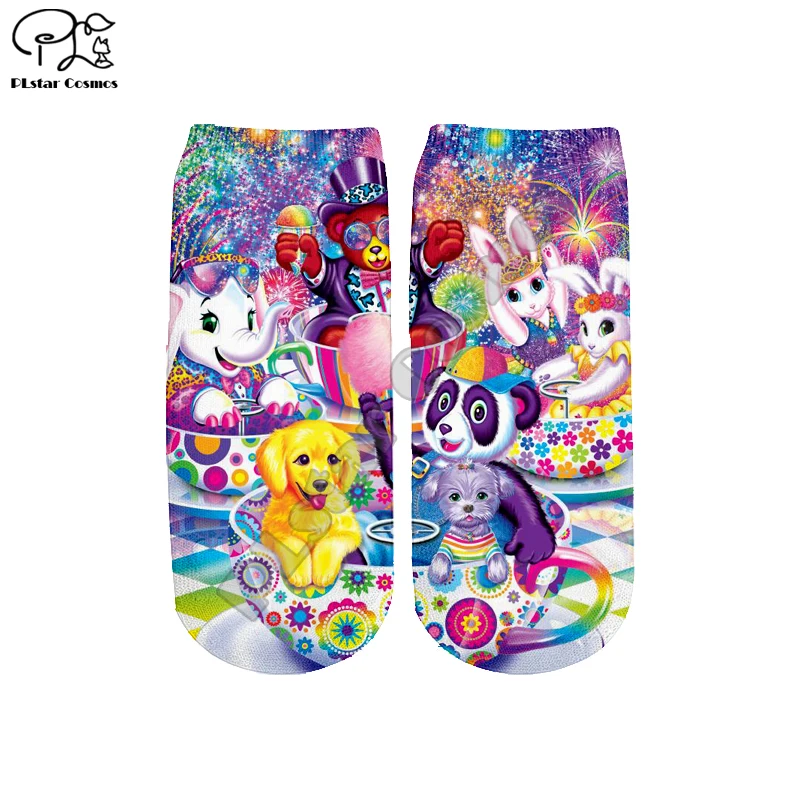 

Newest Colorful 3D Lisa frank Print Ankle cartoon Socks Funny Casual Women Girls Shorts Socks Hosiery Clothes Accessories LF-015