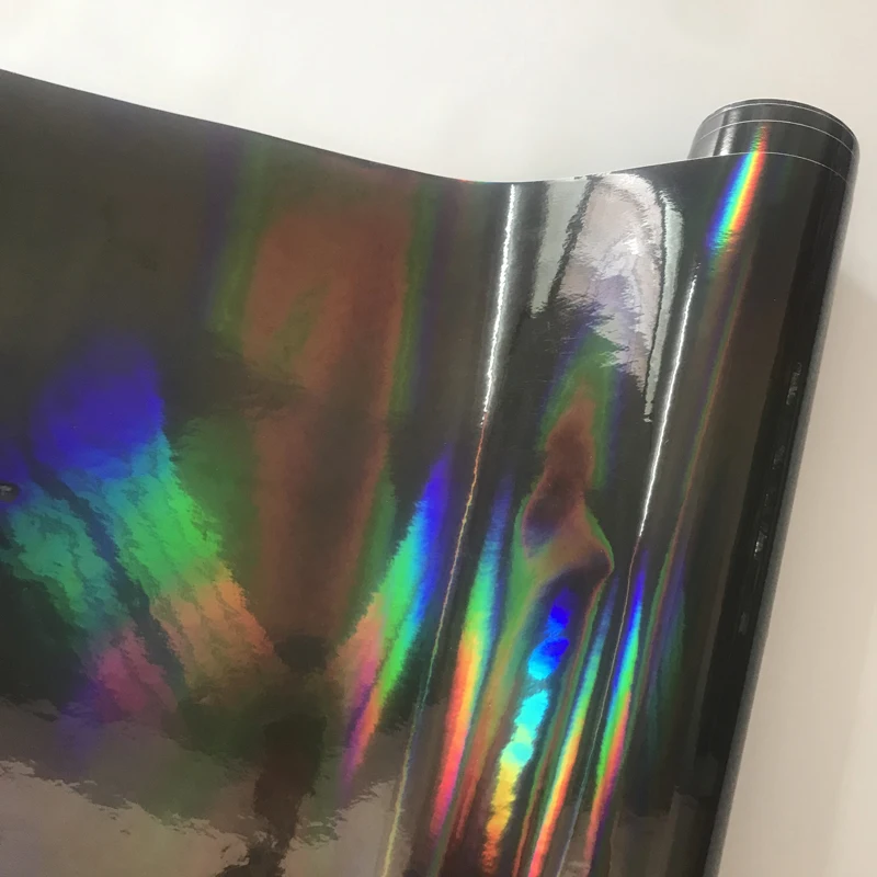 Black Holographic Chrome Vinyl Wrap Rainbow Finish Roll Diy - Temu