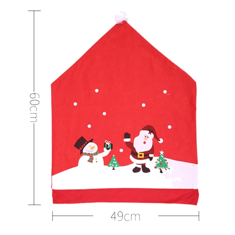 

6Pcs Santa Claus Christmas Chairs Cover Cap Non-Woven Dinner Table Red Hat Chair Back Covers Xmas Christmas Decorations for Home