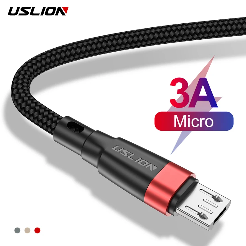 Кабель Micro USB USLION для Samsung Android кабель передачи данных QC 3 0 быстрой зарядки Xiaomi Redmi