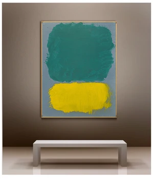 

Hand Painted Mark Rothko Abstract Blue Yellow Oil Painting Wall Art Picture Home Decor Living Room Modern Canvas