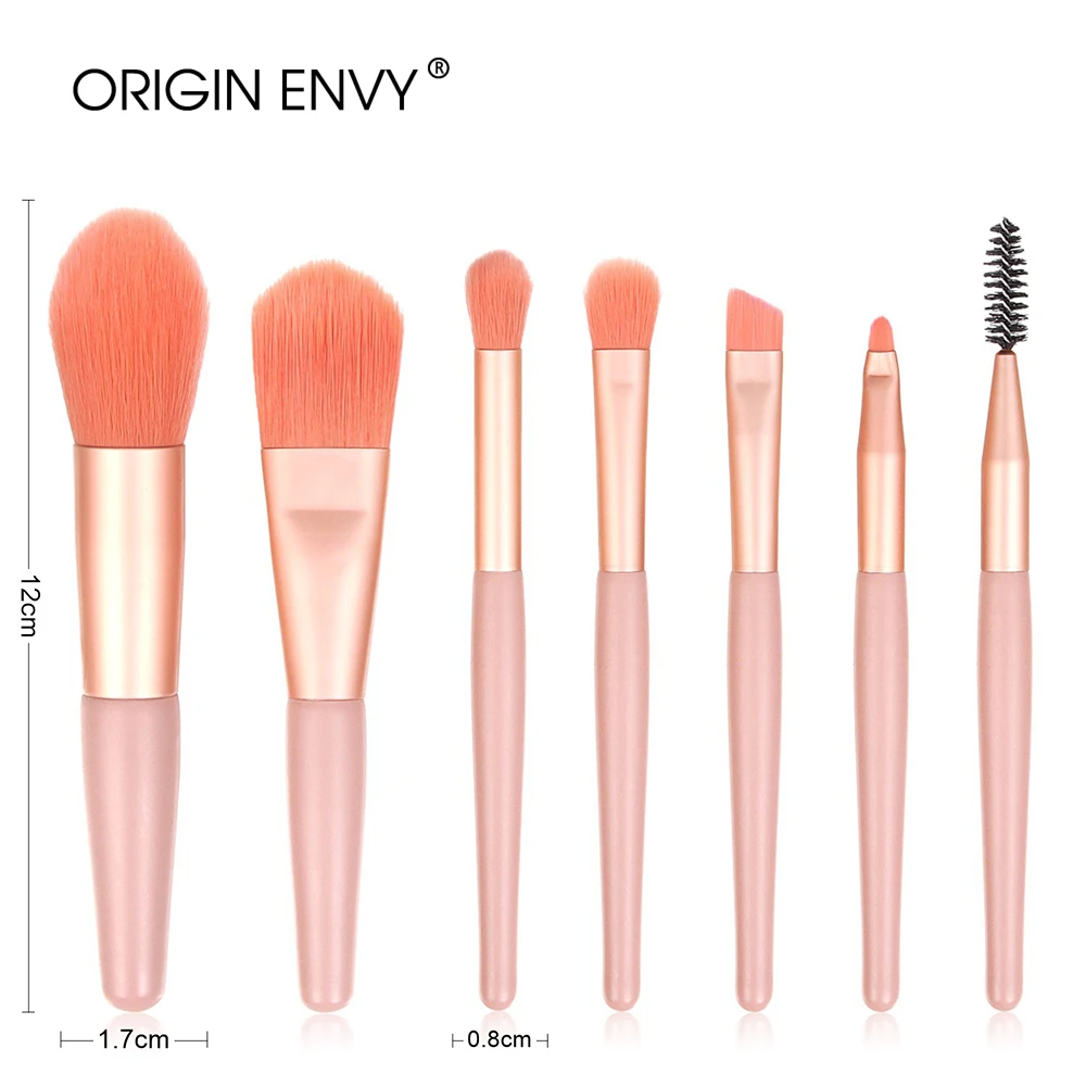 ORIGIN ENVY 7Pcs Makeup Brushes Foundation Brush Wooden Handle Soft Hair Makeup Set Brush Portable Beauty Tool Beauty