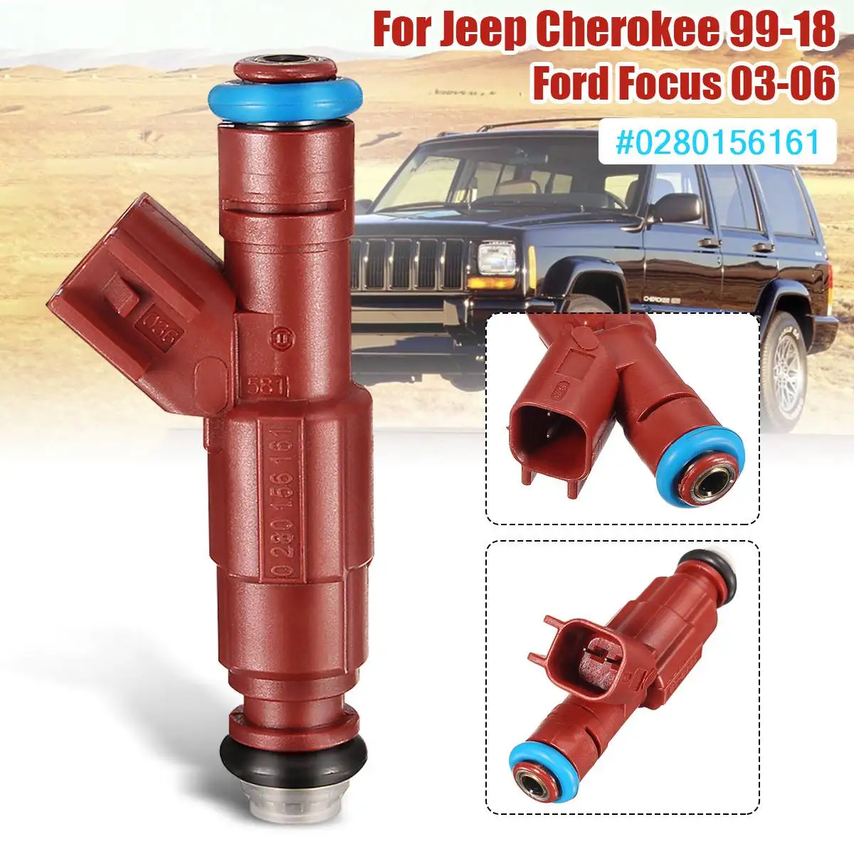 

#0280156161 New Fuel Injector Replacement For Ford/Focus/Jeep/Cherokee 1999 2000 2001 2002 2003 2004 2005 2006 2007 2008 2009