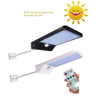 

48 LED Remote Control To Adjust Warm/Cold White Solar Power Street Light Outdoor Sports Induction Garden Decorative Wall Lamp