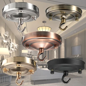 

Retro Vintage Ceiling Hook Plate Holder Industrial Chandelier Lamp Light
